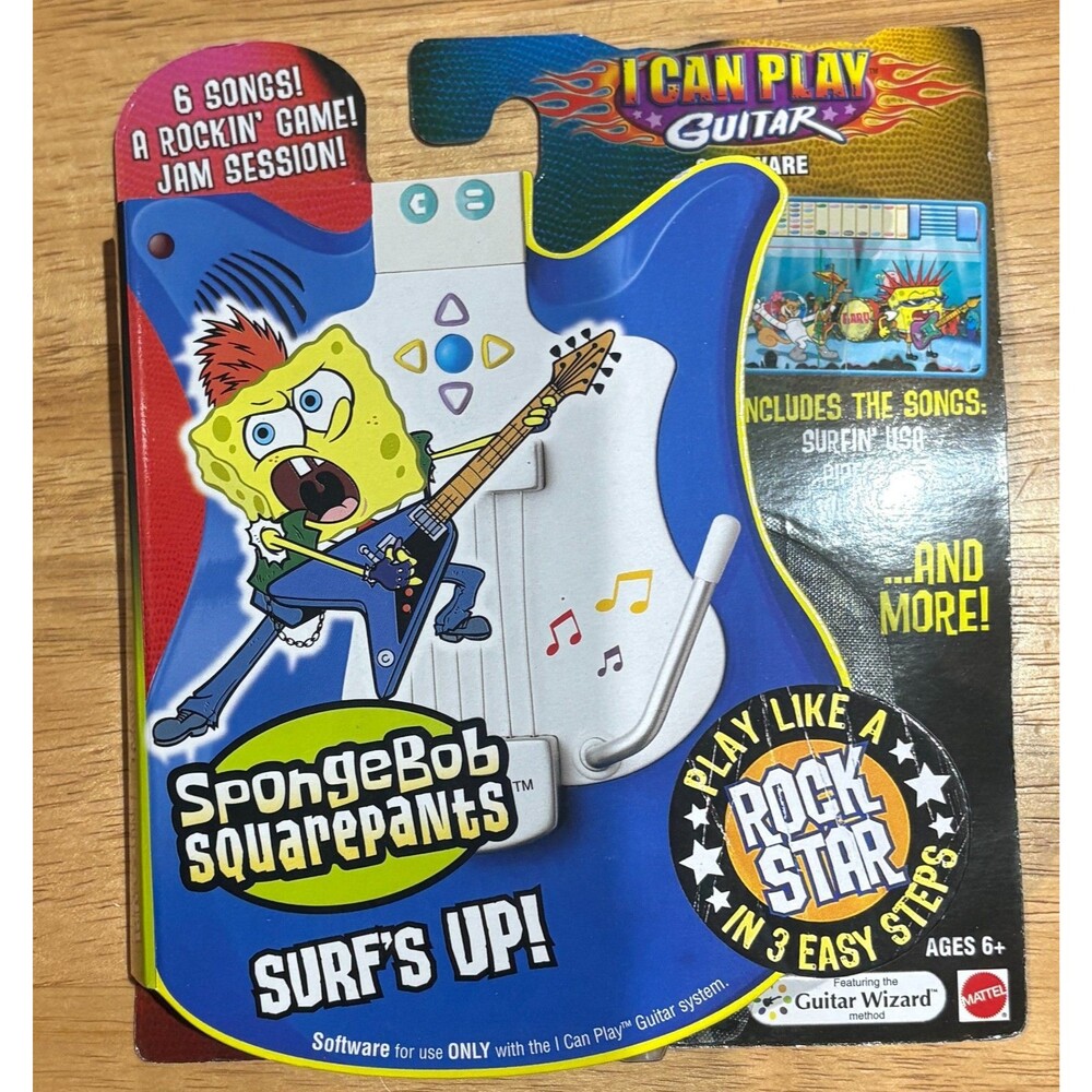 Mattel I Can Play Guitar Software SpongeBob SquarePants Surf's Up K9903 New
